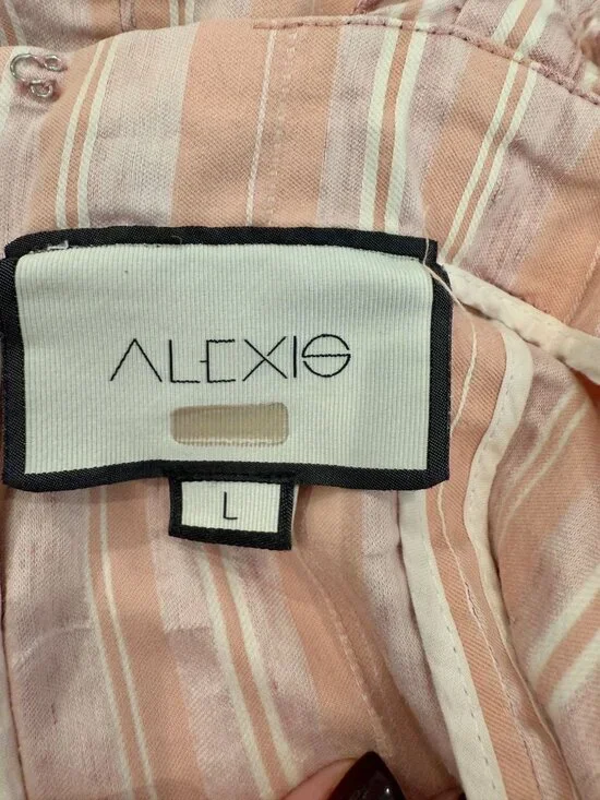 Alexis Brandy Dress Pink Striped Cotton - Size L - Picture 5 of 8